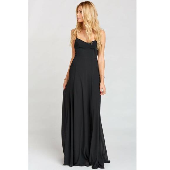 Show Me Your Mumu Women Black Godshaw Goddess Cami Classic Gown Dress Size L - Picture 4 of 5